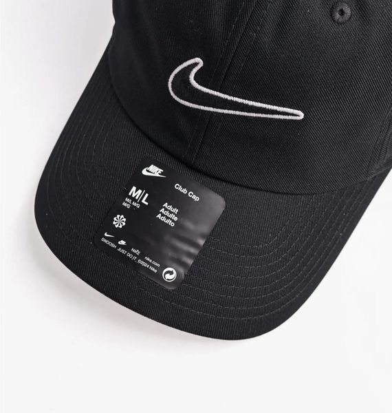 Кепка Nike Club Cap U Cb Swsh Black (FB5369-010) FB5369-010 фото