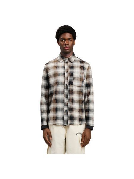 Рубашка Palm Angels check-pattern Frayed Shirt (PMGE04DS26FAB0011003) PMGE04DS26FAB0011003 фото