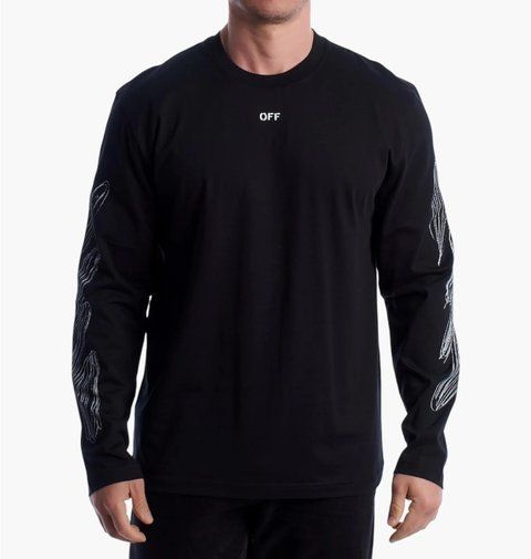 Футболка с длинным рукавом мужская OFF-WHITE Men's Long Sleeve T-Shirt Scribble Diags (44MAB086G5J0051001) 44MAB086G5J0051001 фото